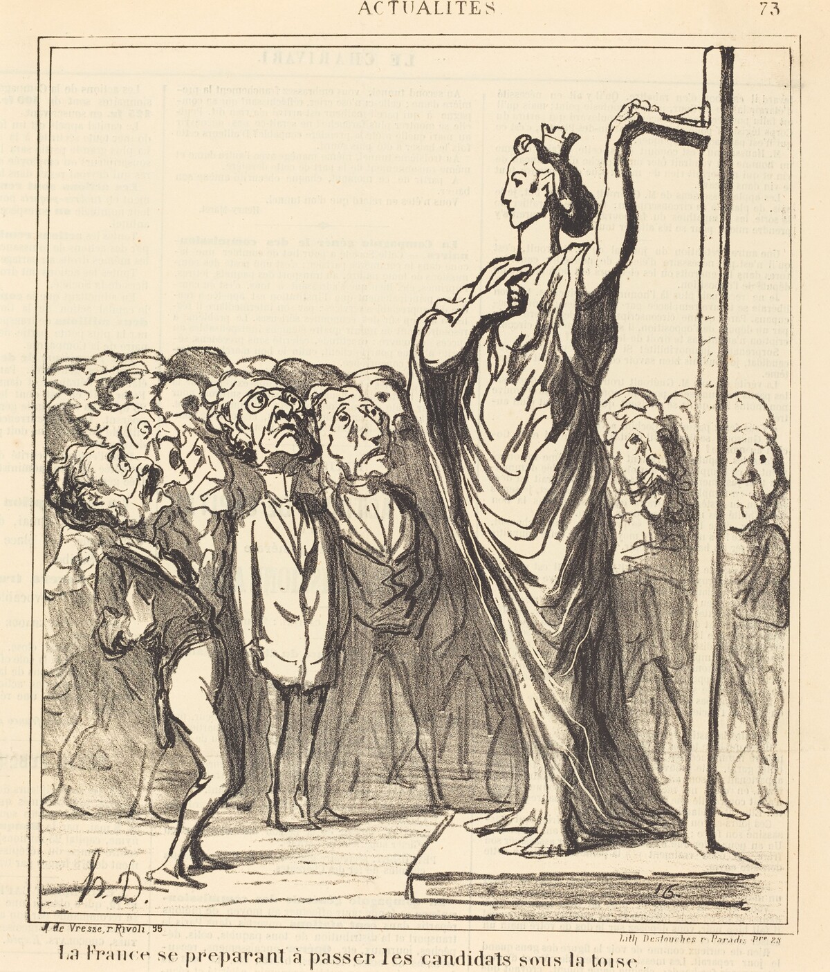 La France se préparant a passer... by Honoré Daumier