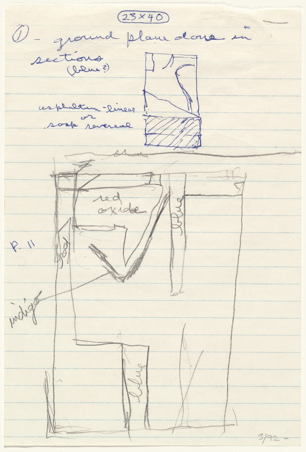 Drawing for High Green I & II by Richard Diebenkorn