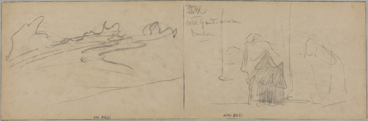 Studies of Clouds and an Old Woman by Félix-Hilaire Buhot