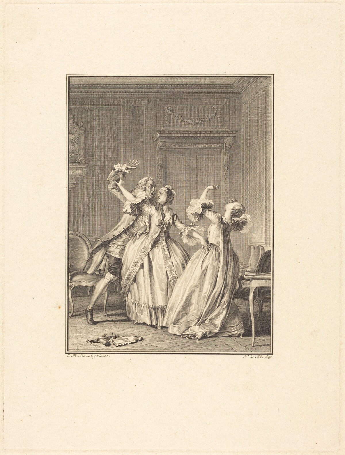 Le Soufflet by Noël Le Mire after Jean-Michel Moreau