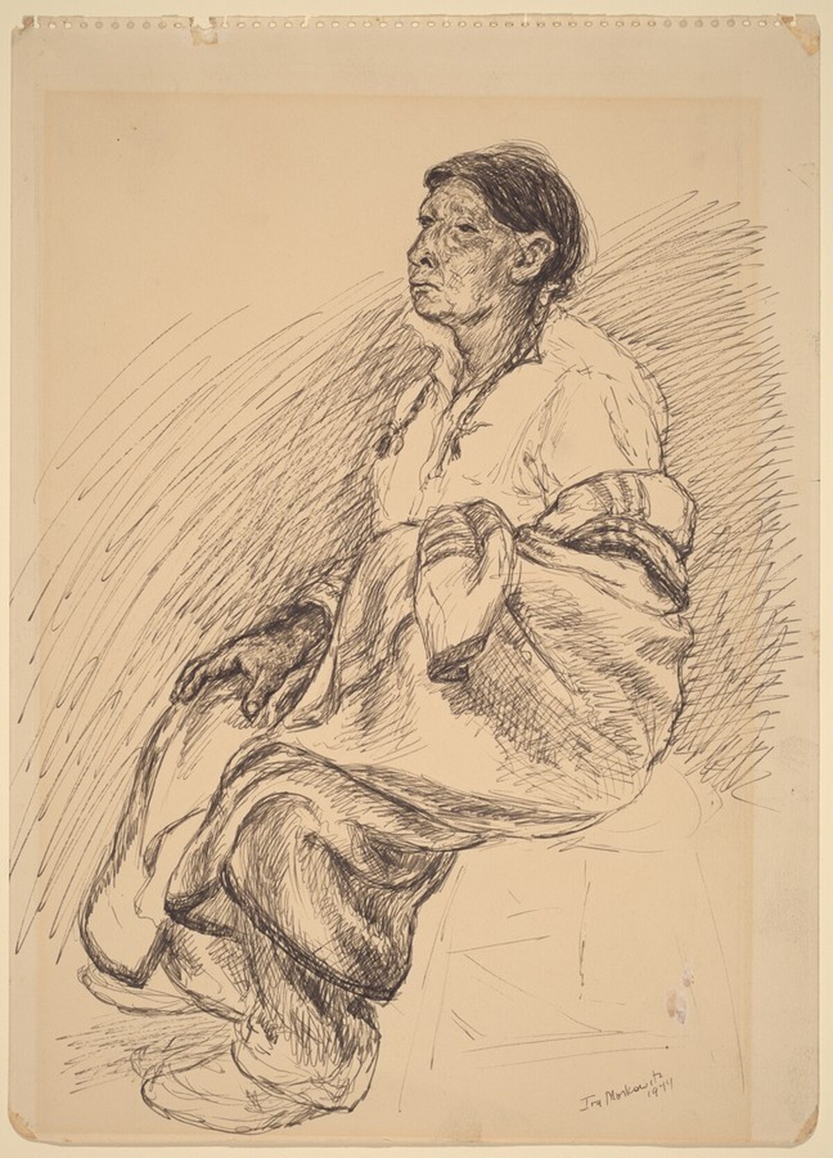 Seated Indian Woman by Ira Moskowitz