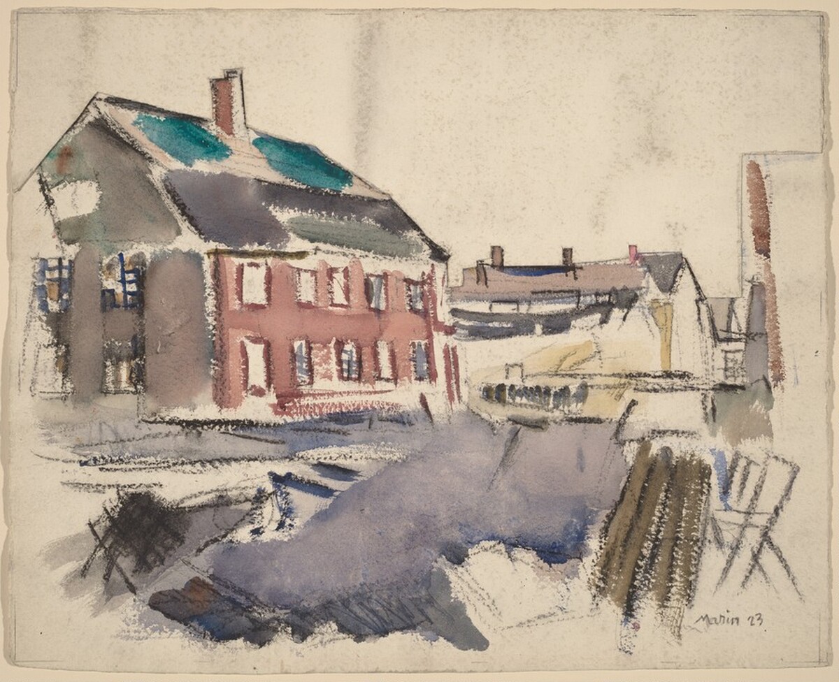 Old House, Waterfront, Stonington, Maine by John Marin