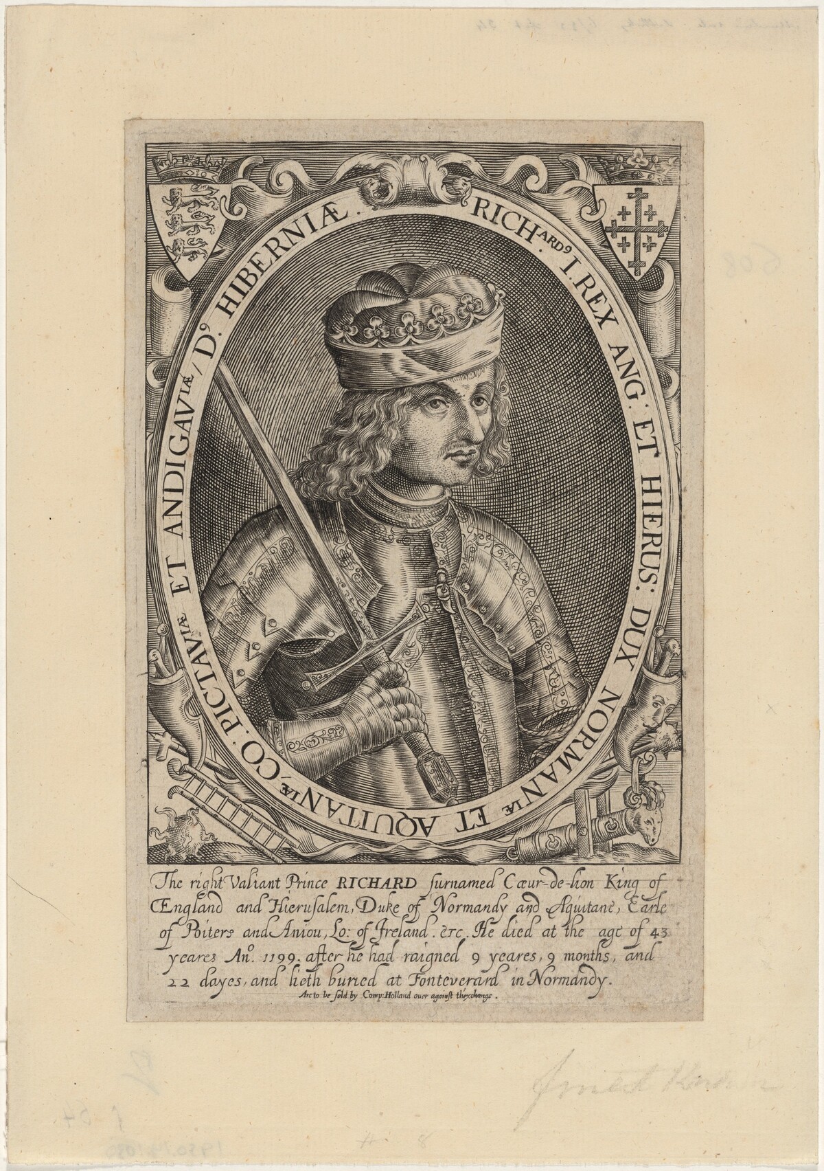Richard I of England by Renold Elstrack