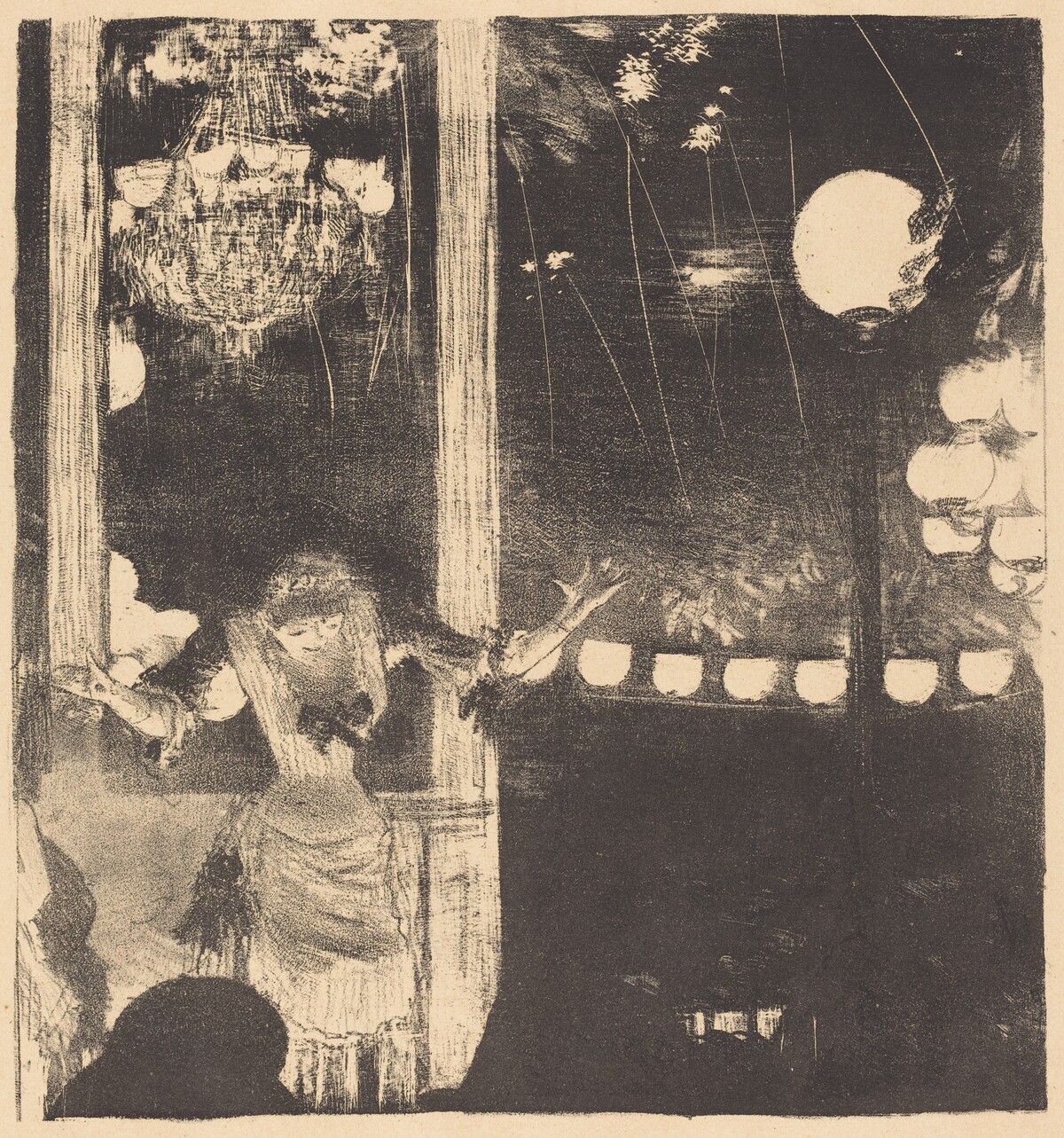 Mademoiselle Bécat at the Cafe des Ambassadeurs (Aux Ambassadeurs: Mlle Bécat) by Edgar Degas