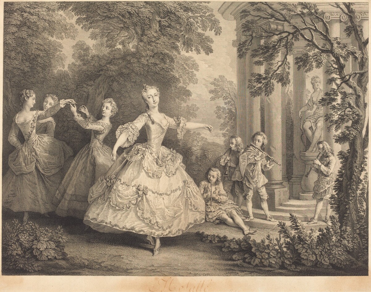 Mlle. Salle by Nicolas de Larmessin IV after Nicolas Lancret