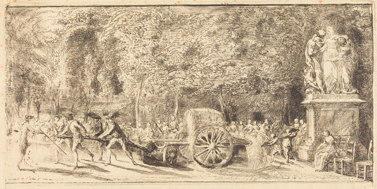 Le tonneau d'arrosage [upper half] by Gabriel Jacques de Saint-Aubin