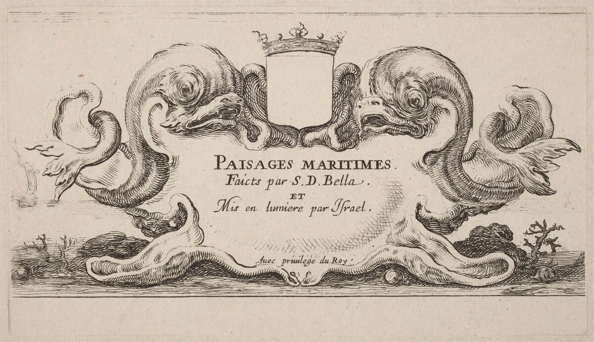 Title Page for "Paysages maritimes" by Stefano Della Bella