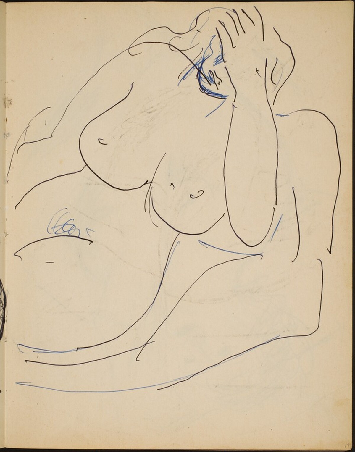 Sitzender weiblicher Akt (Seated Nude) [p. 17] by Max Beckmann