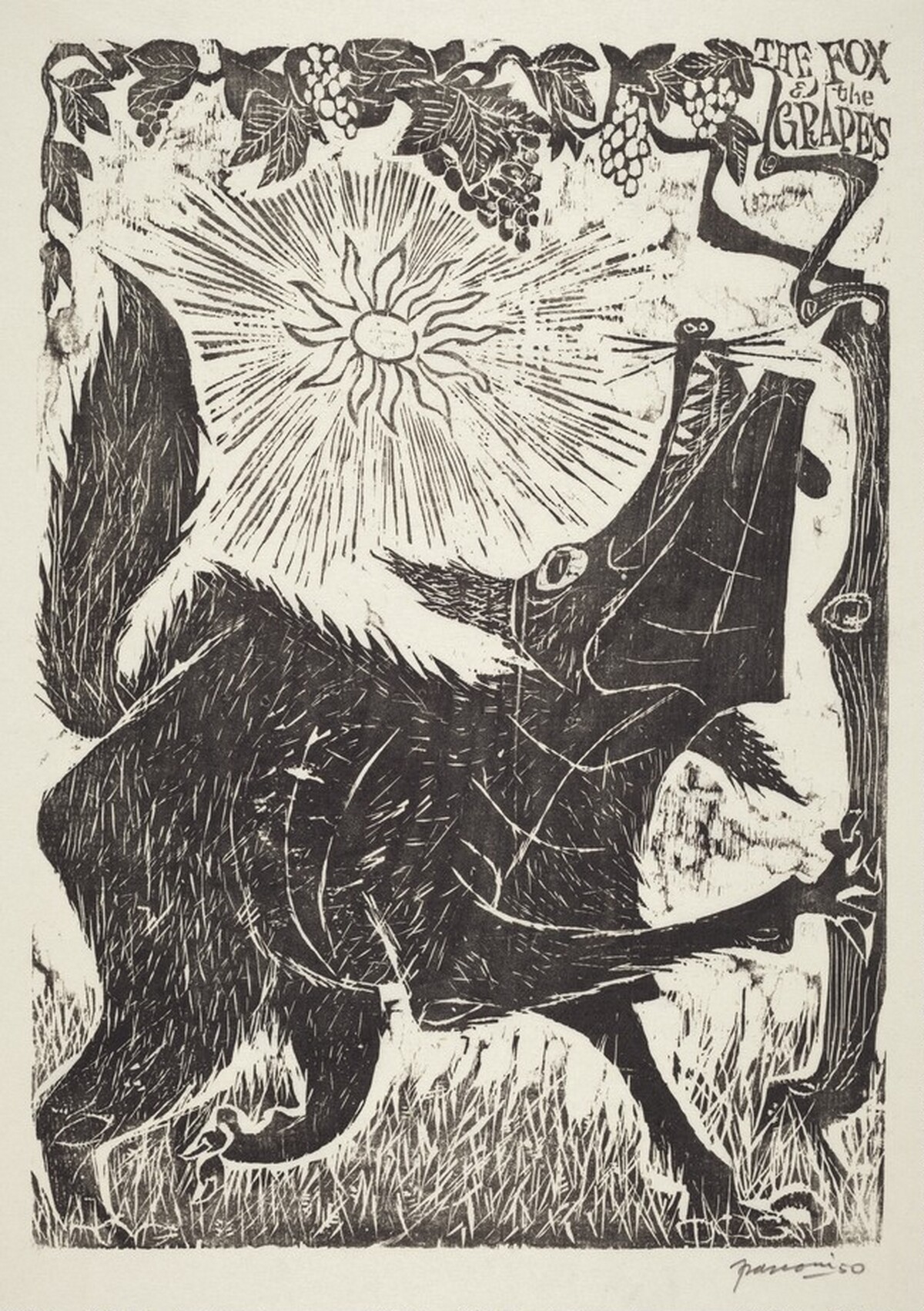 The Fox and the Grapes by Antonio Frasconi