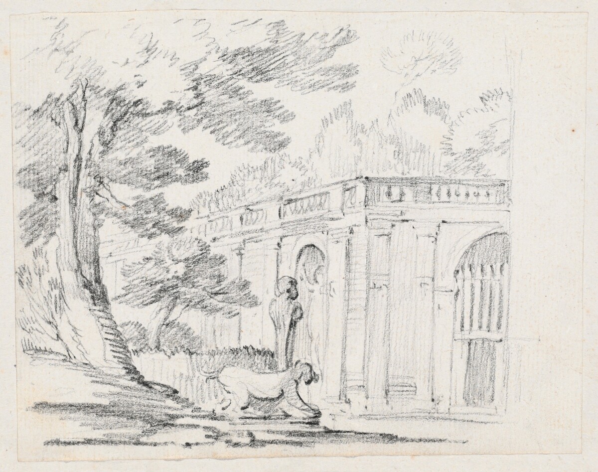 Loggia and Statuary in an Italian Garden by Joseph-Marie Vien