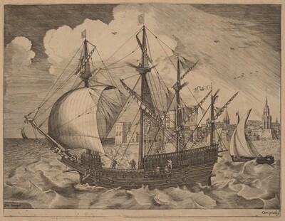 Armed Four-Master Putting Out to Sea