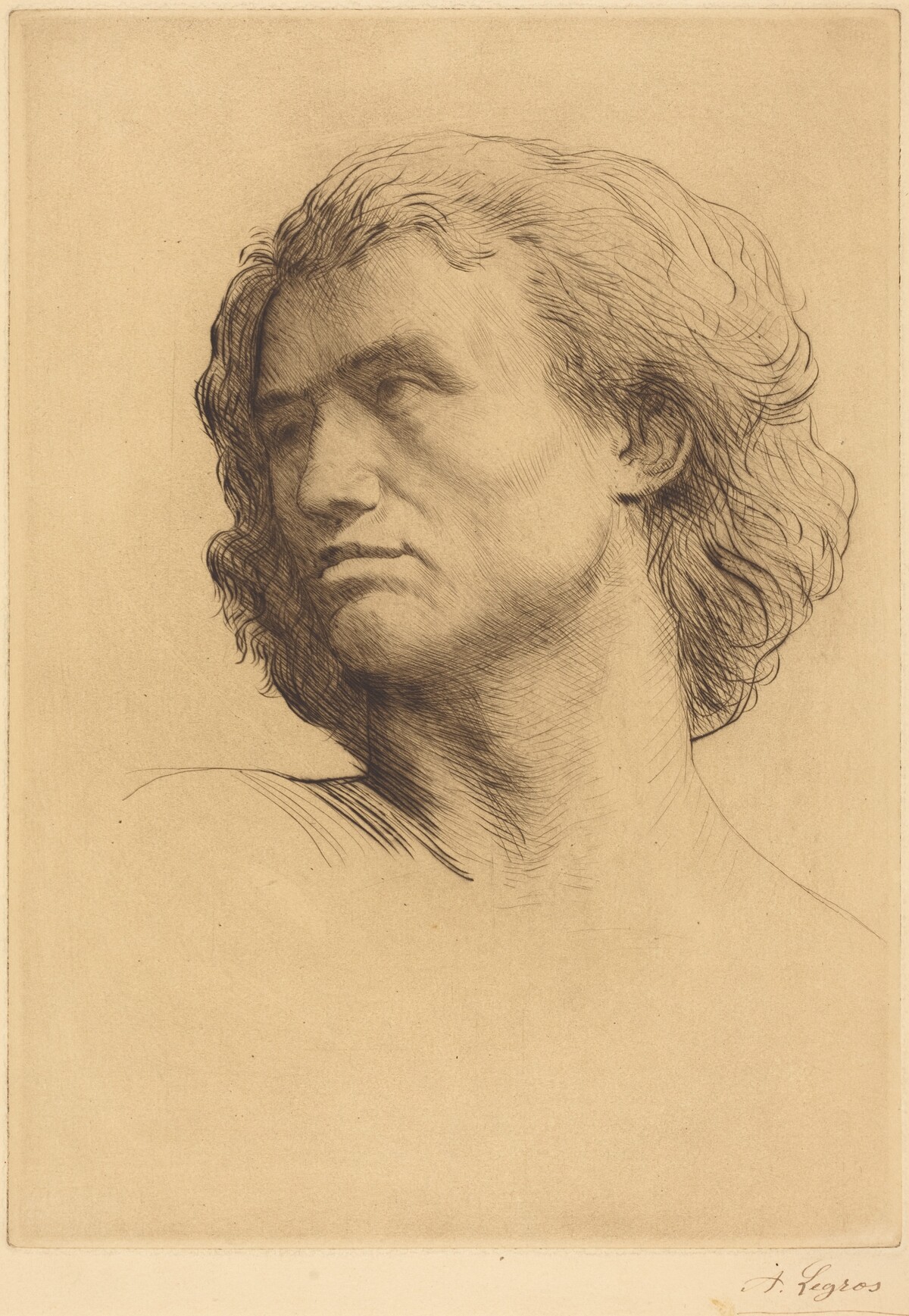 Head of a Man (Tete d'homme) by Alphonse Legros
