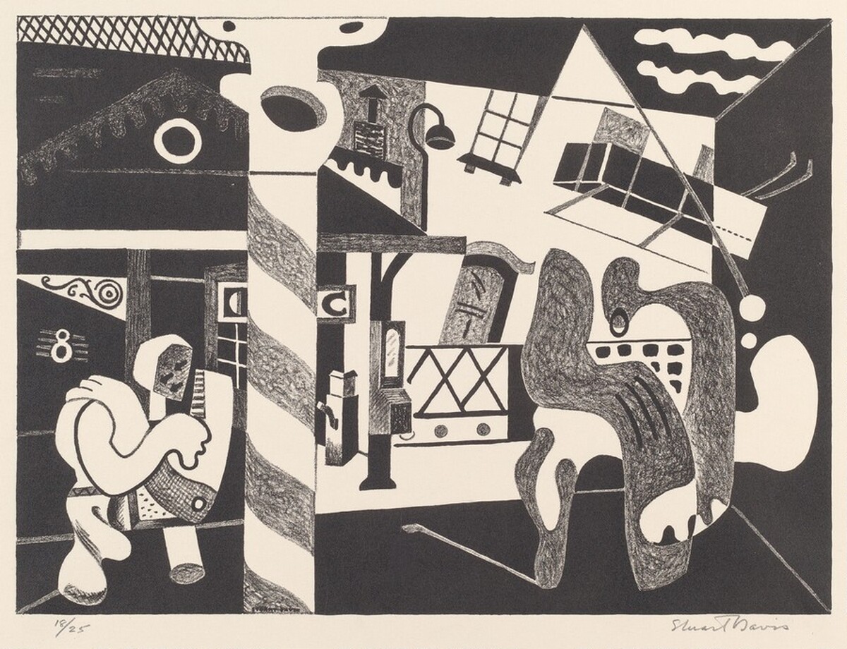 Two Figures and El by Stuart Davis
