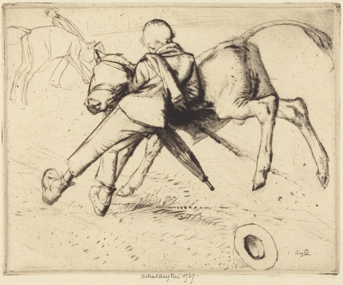 Boy and Calf by Robert Austin