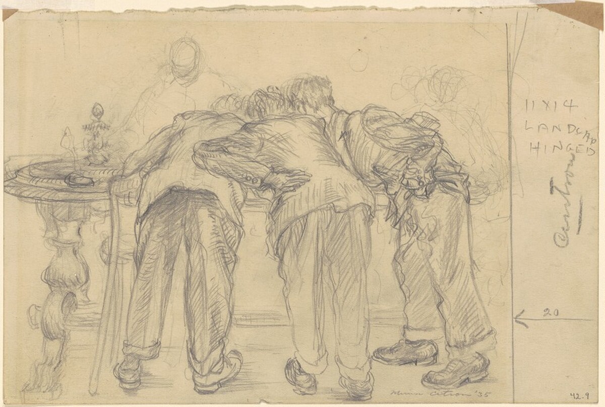 Study for "Laying the Bets" by Minna Citron