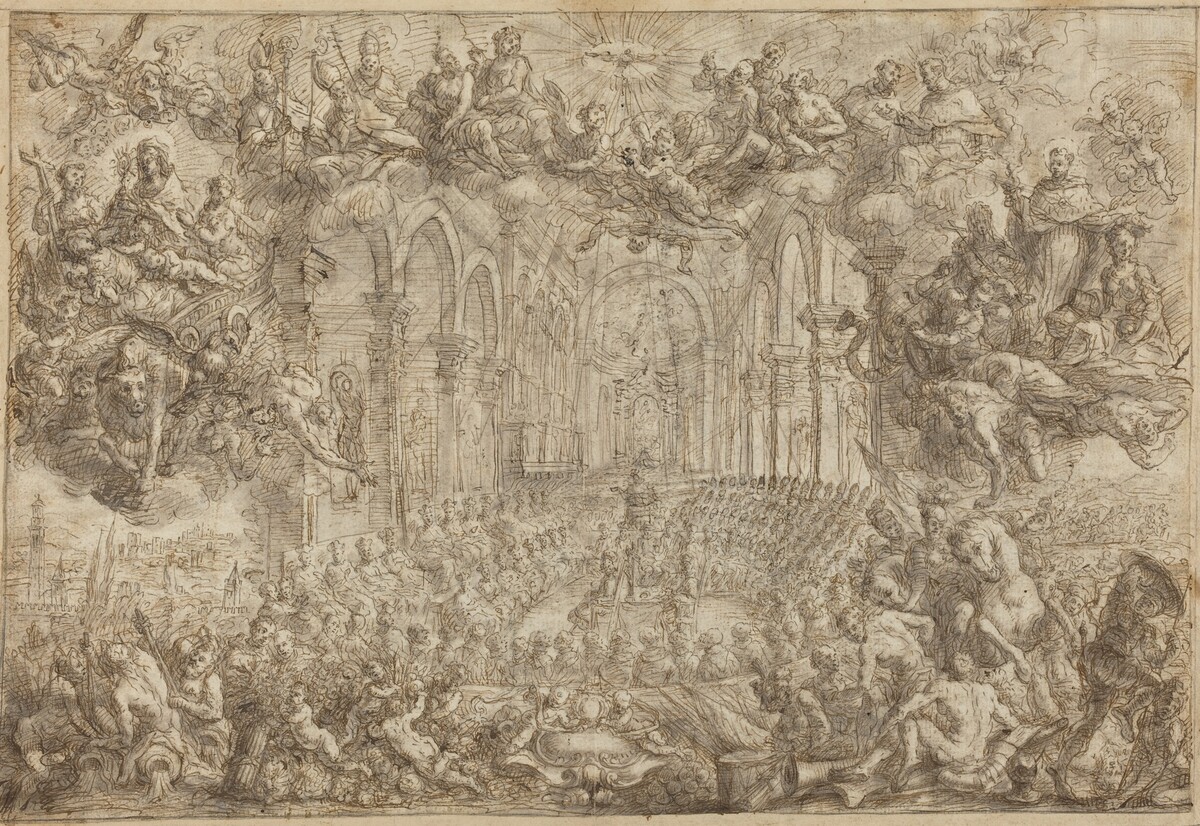 The Council of Trent with Saint Thomas Vanquishing the Heretics by Biagio Falcieri