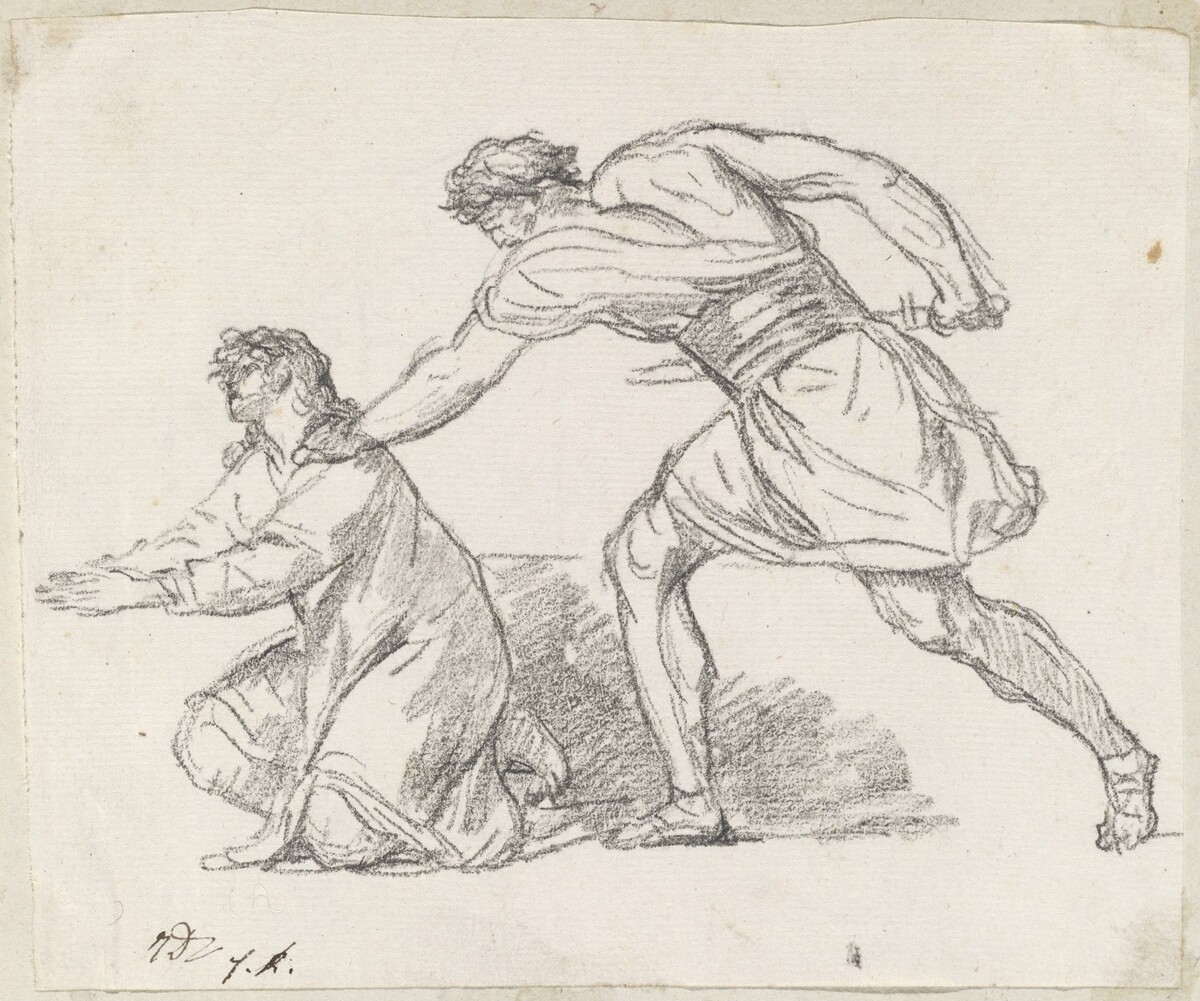 Warrior Seizing a Kneeling Figure by Jacques-Louis David