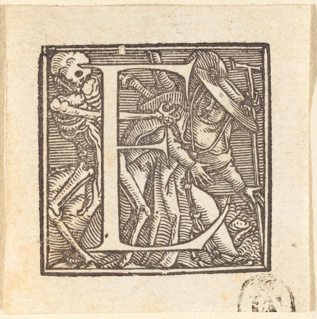 Letter E by Hans Lützelburger after Hans Holbein the Younger