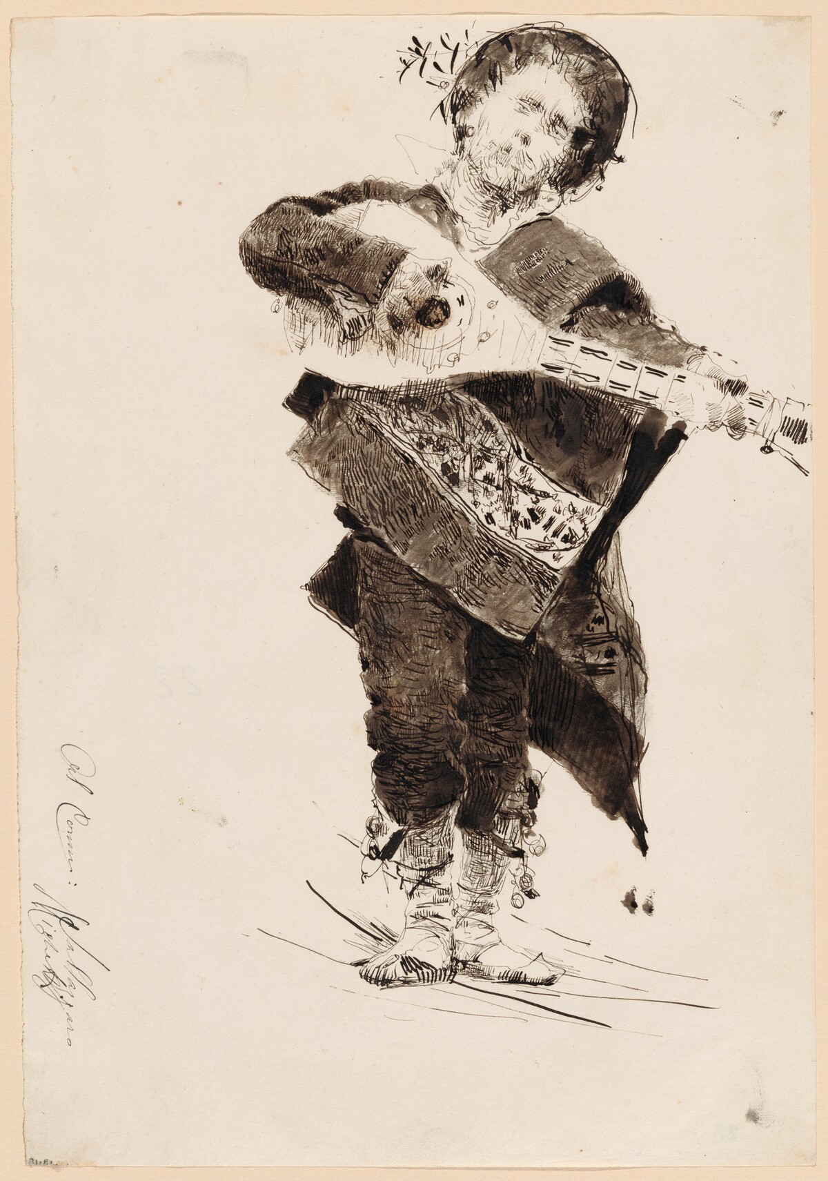Mandolin Player in Popular Costume of Abruzzi by Francesco Paolo Michetti