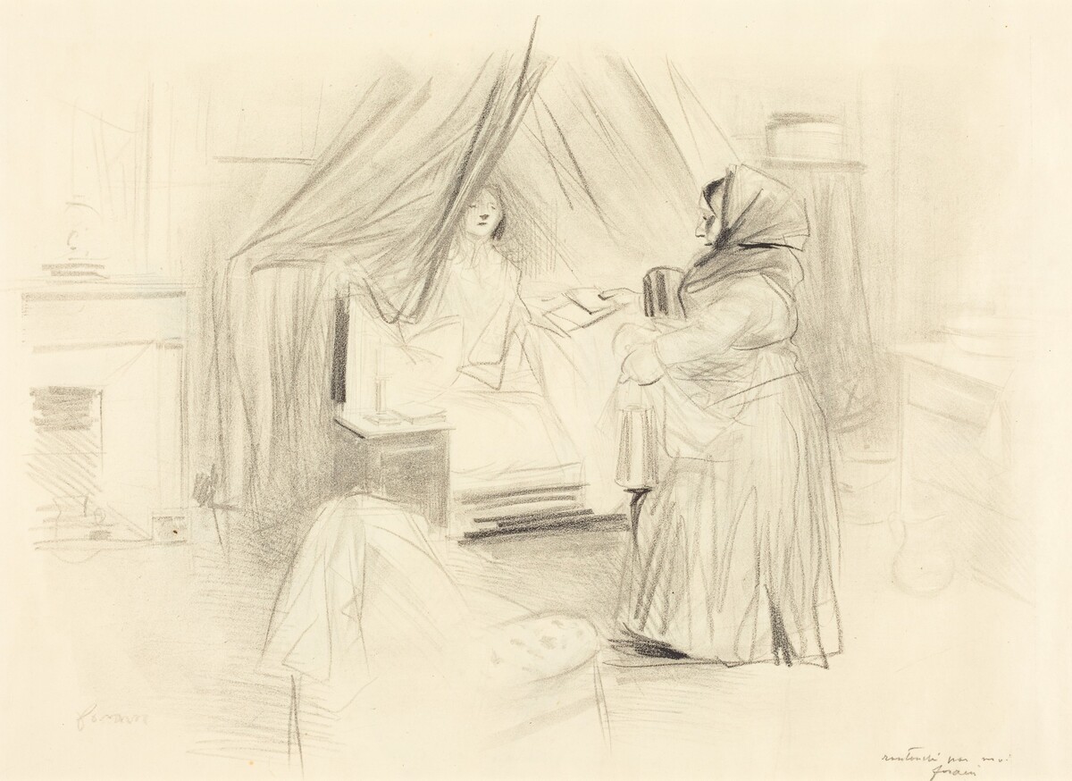 Le petit déjeuner (planche en largeur) (Breakfast) (horizontal plate) by Jean-Louis Forain