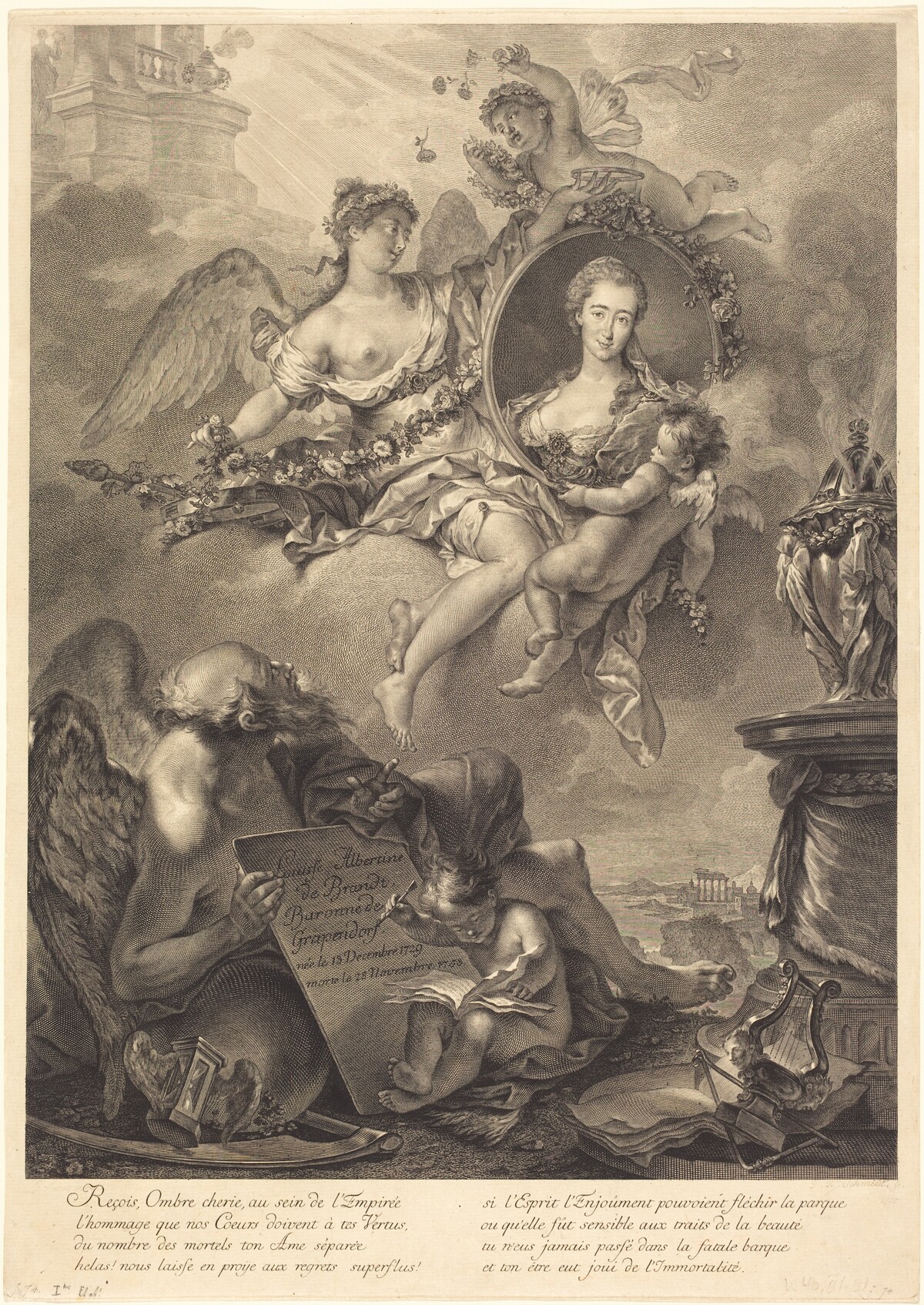 Louise Albertine de Brandt, Baroness von Grapendorf by Georg Friedrich Schmidt, after Pierre Le Sueur