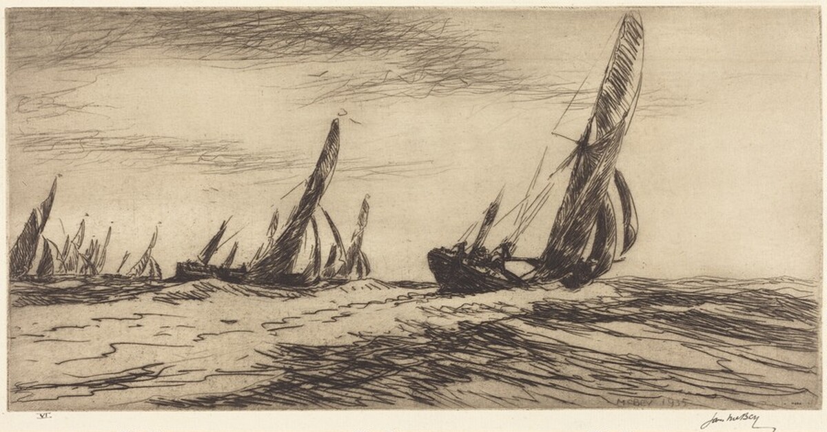 The Thames Barge Race: The Start by James McBey