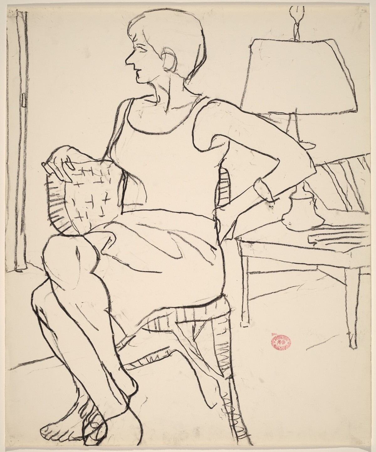 Untitled [seated woman with legs crossed] by Richard Diebenkorn