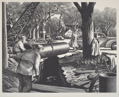 Untitled (Laying pipe in a New England town)