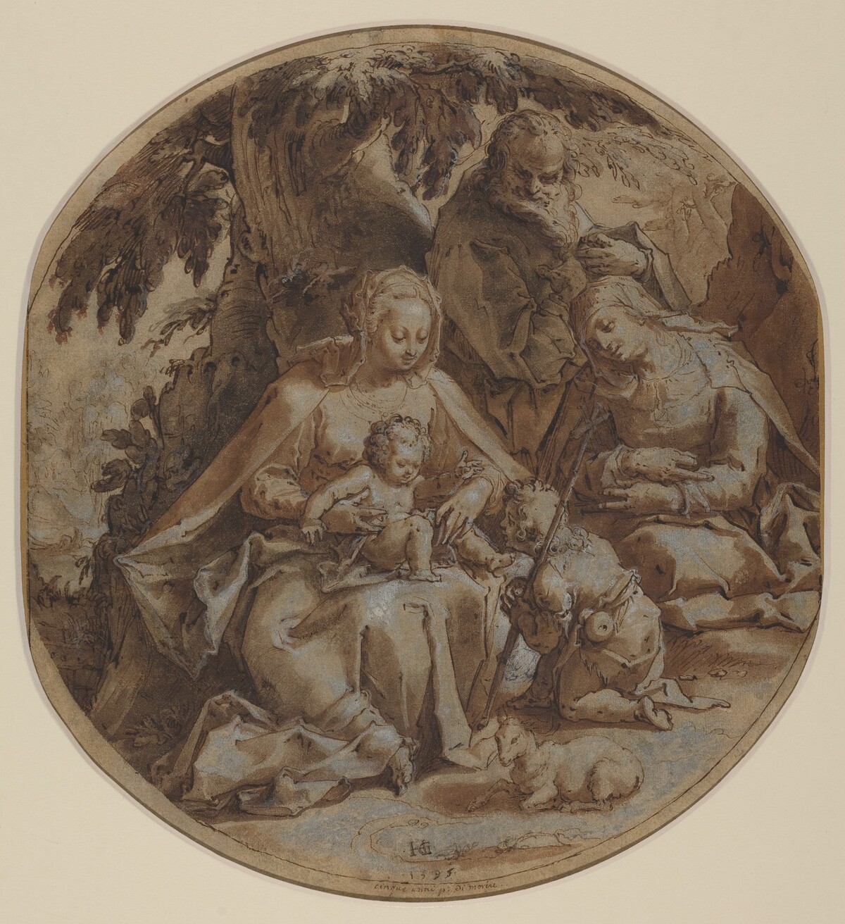 The Holy Family with Saint Elizabeth and Saint John the Baptist by Hendrik Goltzius