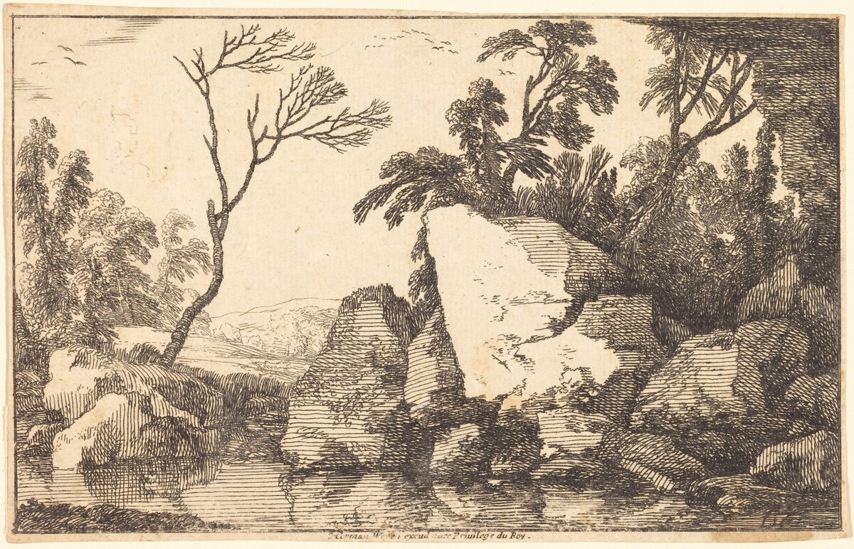 A Rocky Pond by Laurent de La Hyre