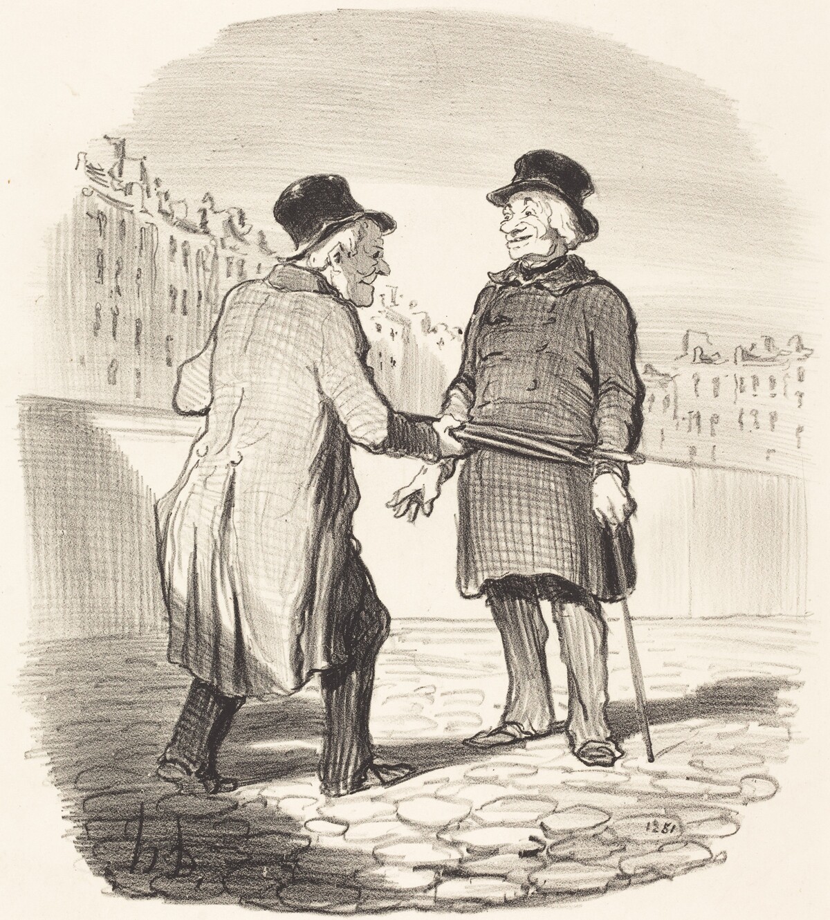 Je vous arrête, mauvais sujet... by Honoré Daumier