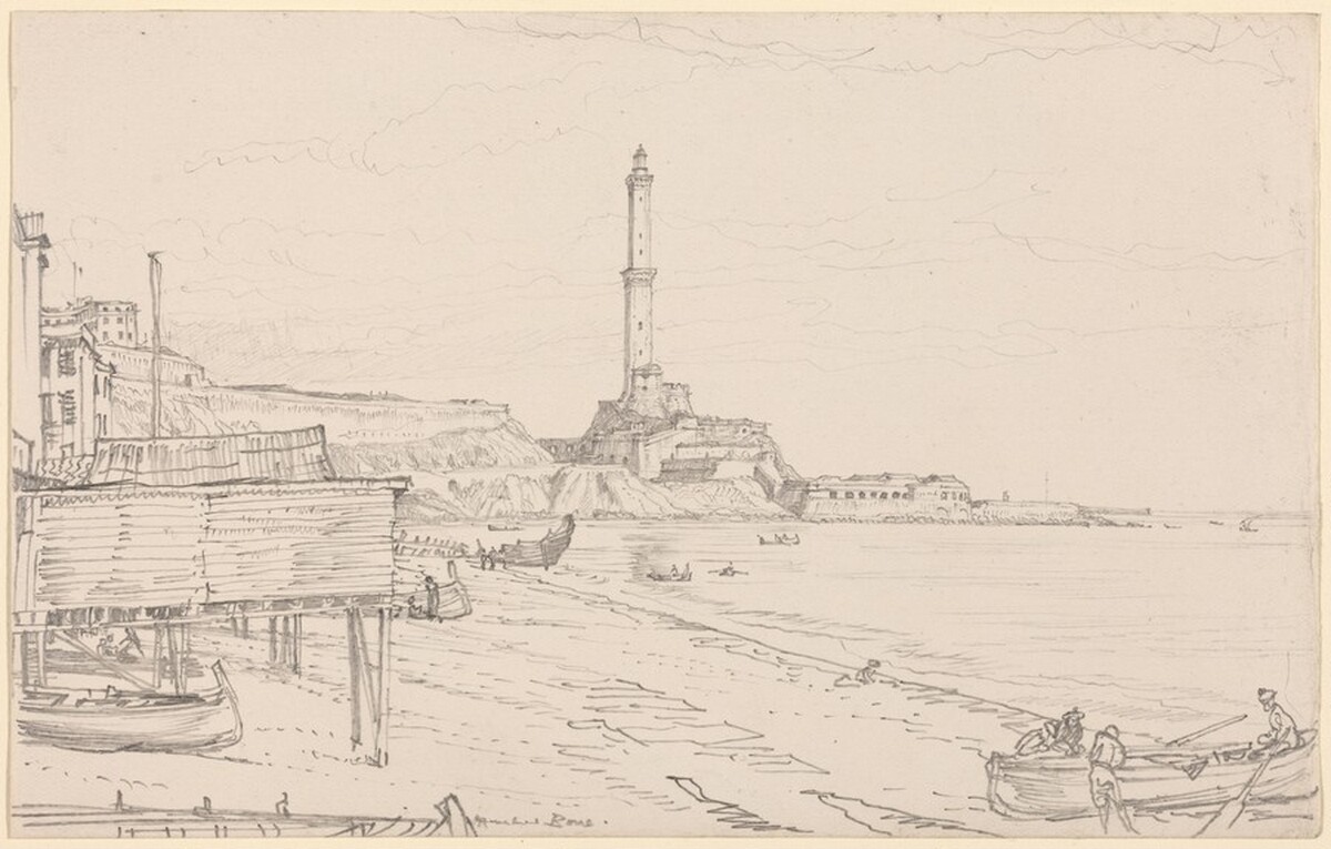 Lighthouse, Genoa by Sir Muirhead Bone