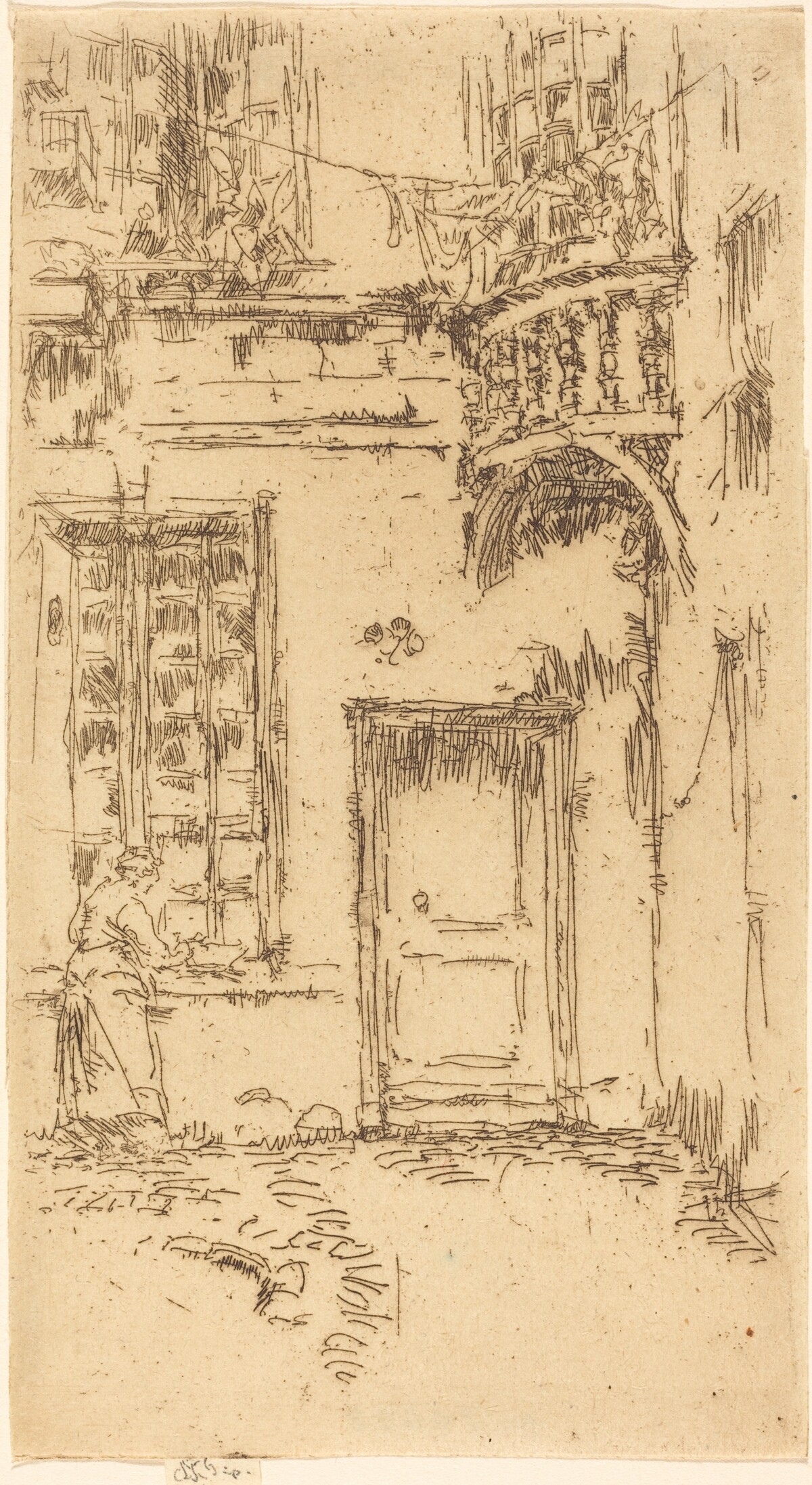 Courtyard, Rue P.L. Courier by James McNeill Whistler