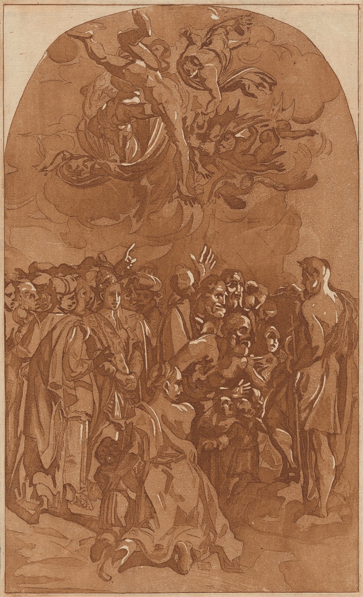 Saint John Preaching by French 18th Century(?), after Pellegrino Tibaldi