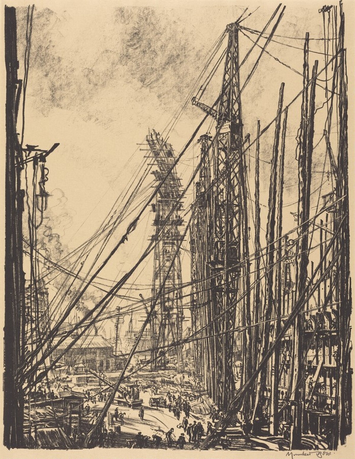A Ship Yard by Sir Muirhead Bone