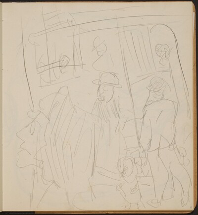 Passanten vor Häuserfassade (Pedestrians in Front of a House) [p. 11]
