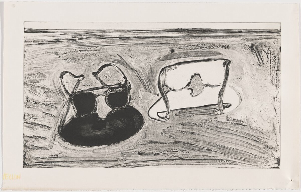 Beach Glasses [working proof 18] by Wayne Thiebaud