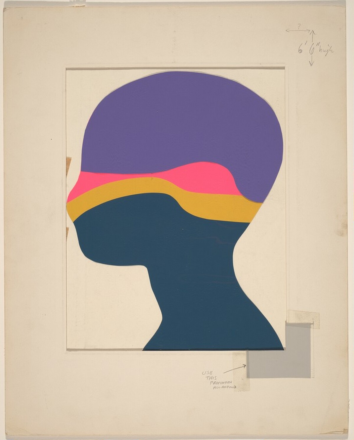 Preparatory drawing for Modern Masters Tapestries: Portrait Head by Ernest Trova