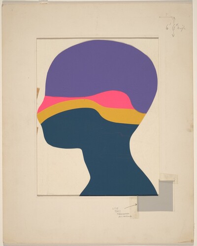 Preparatory drawing for Modern Masters Tapestries: Portrait Head