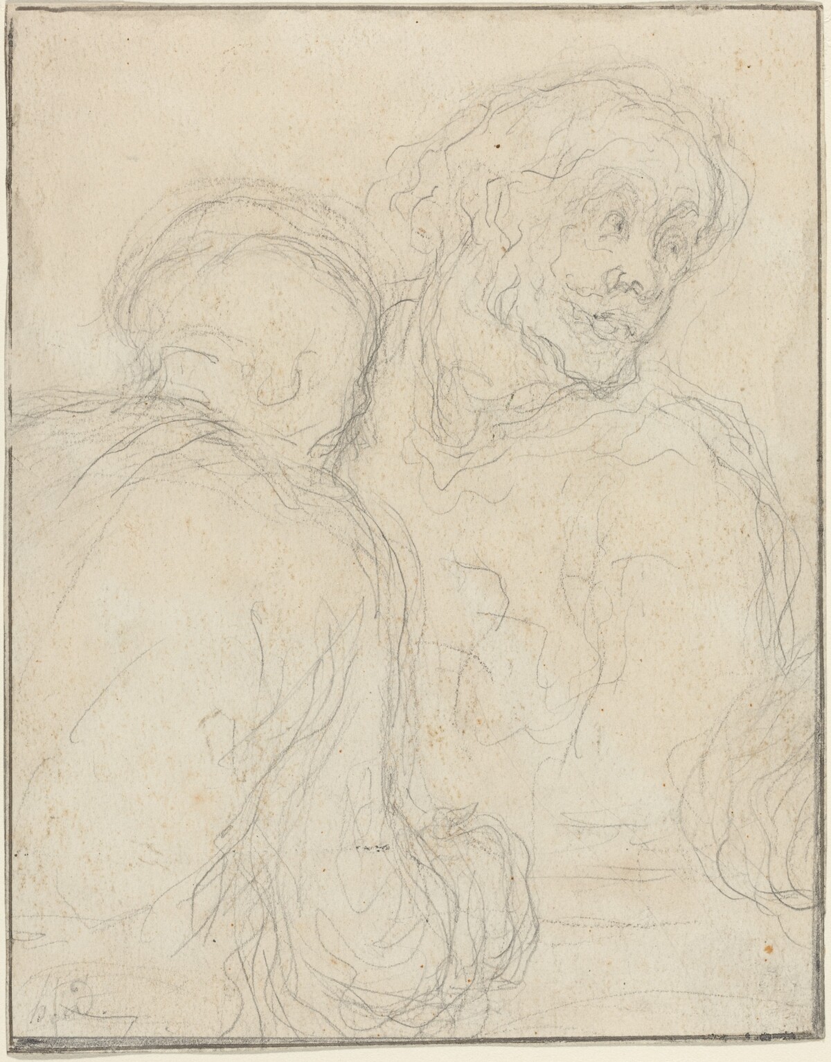 Two Men by Honoré Daumier