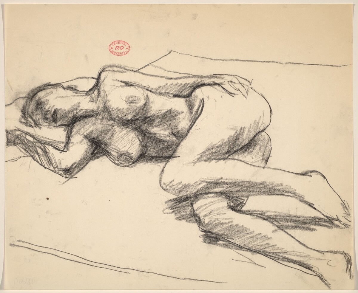 Untitled [female nude lying on her side] by Richard Diebenkorn