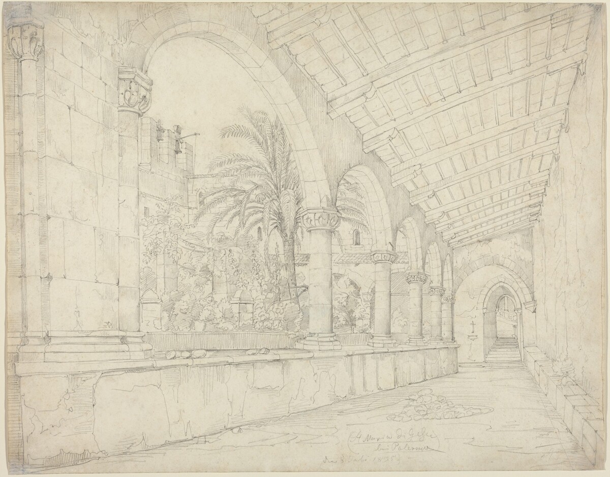 The Cloister of Santa Maria di Gesù at Palermo by Anton Hallmann