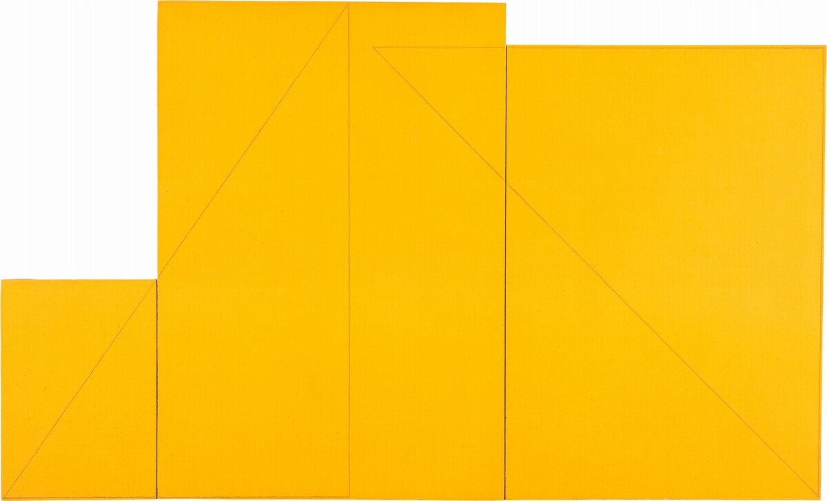 Two Triangles within Three Rectangles by Robert Mangold