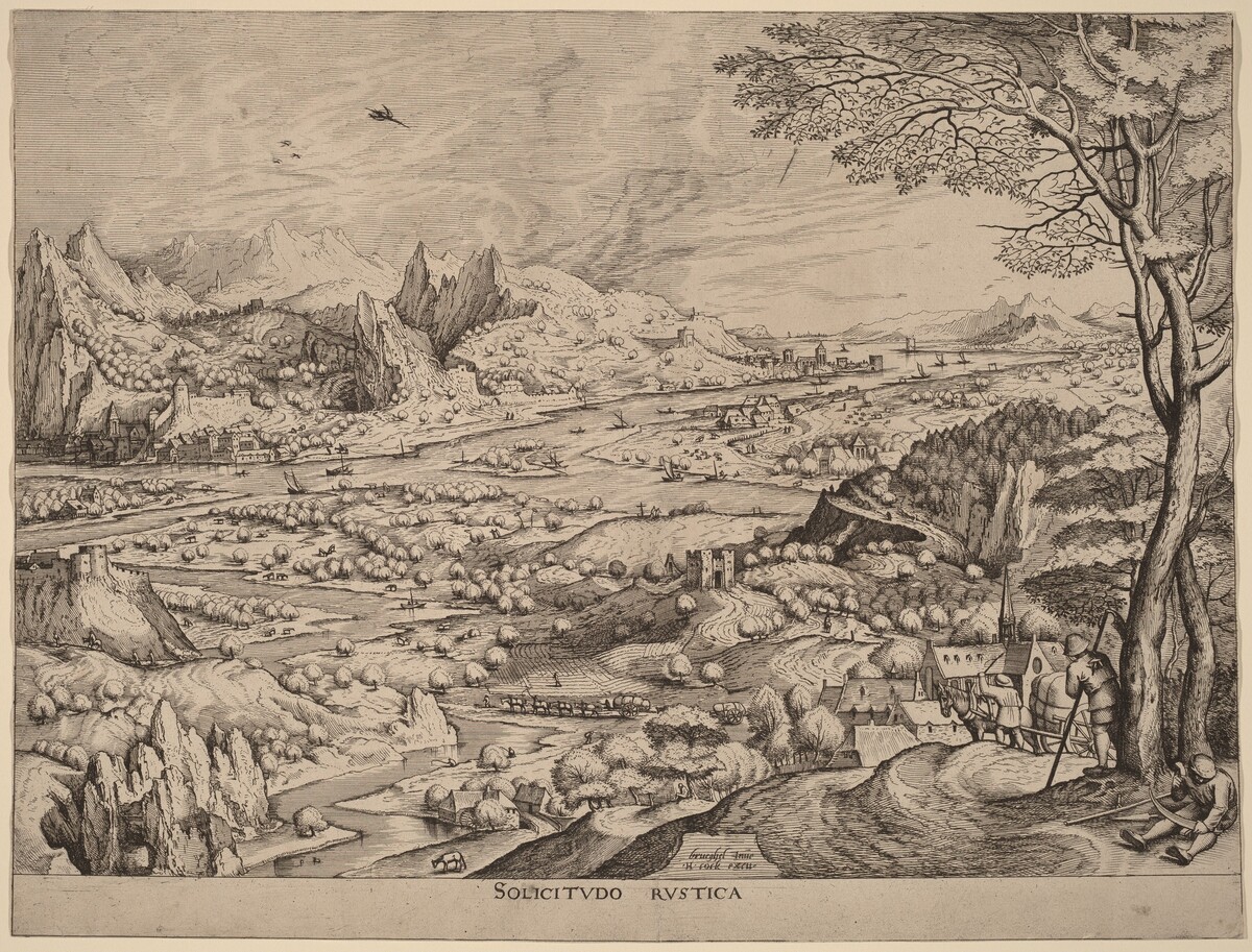 Solicitudo Rustica (Rustic Concerns) by Johannes and Lucas van Doetechum after Pieter Bruegel the Elder