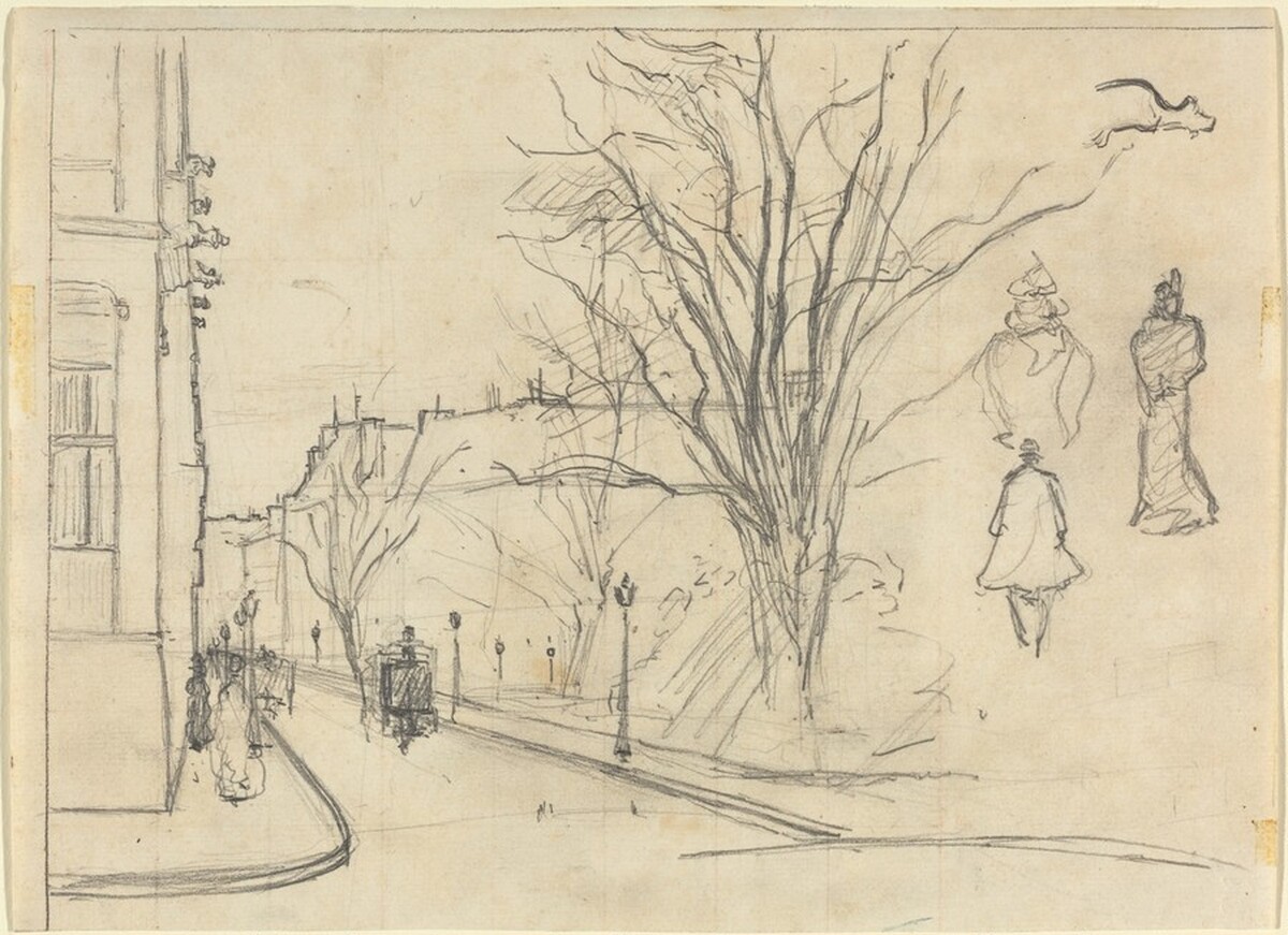 City Street Scene by French 19th or 20th Century