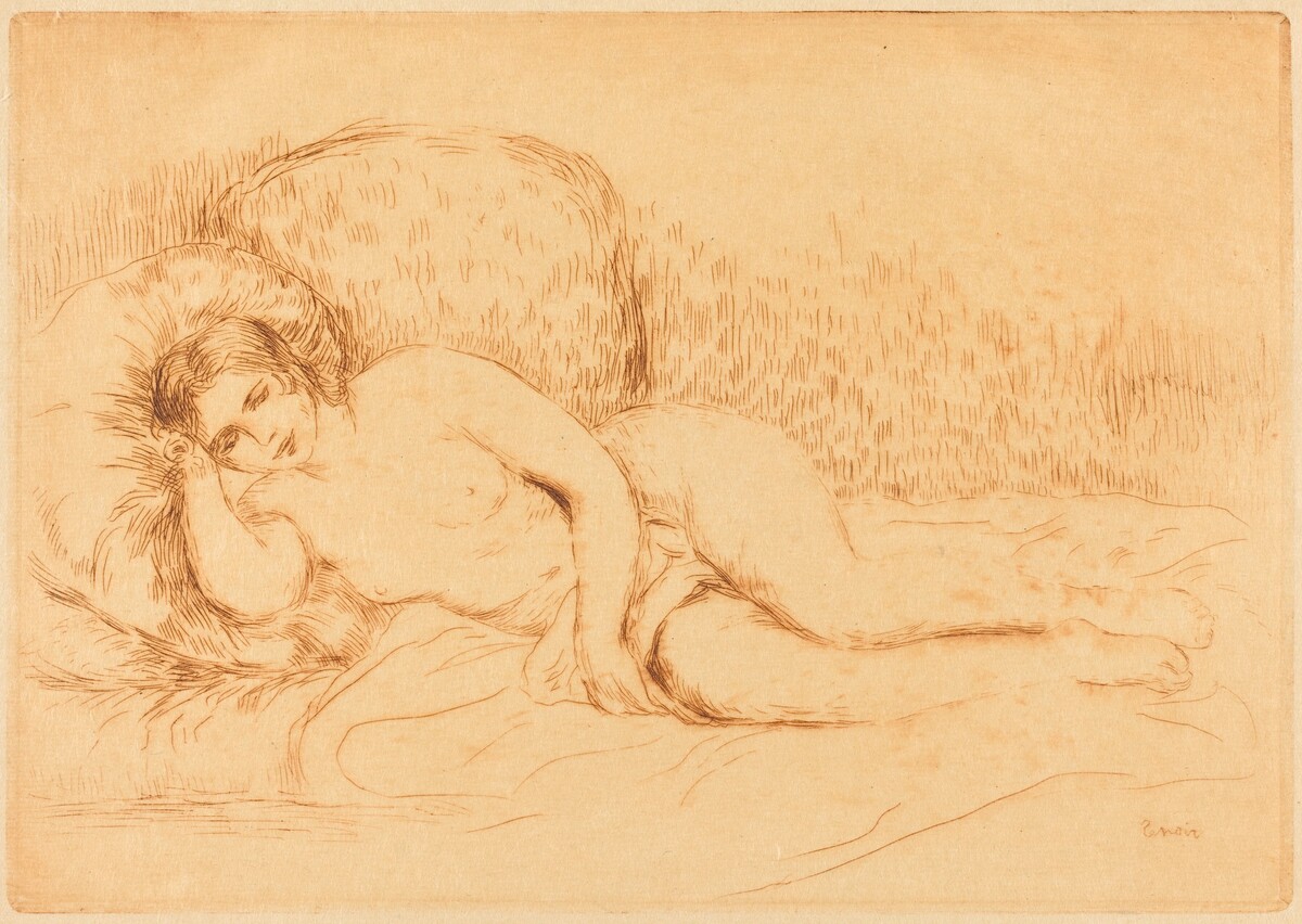 Woman Reclining (Femme couchee) by Auguste Renoir