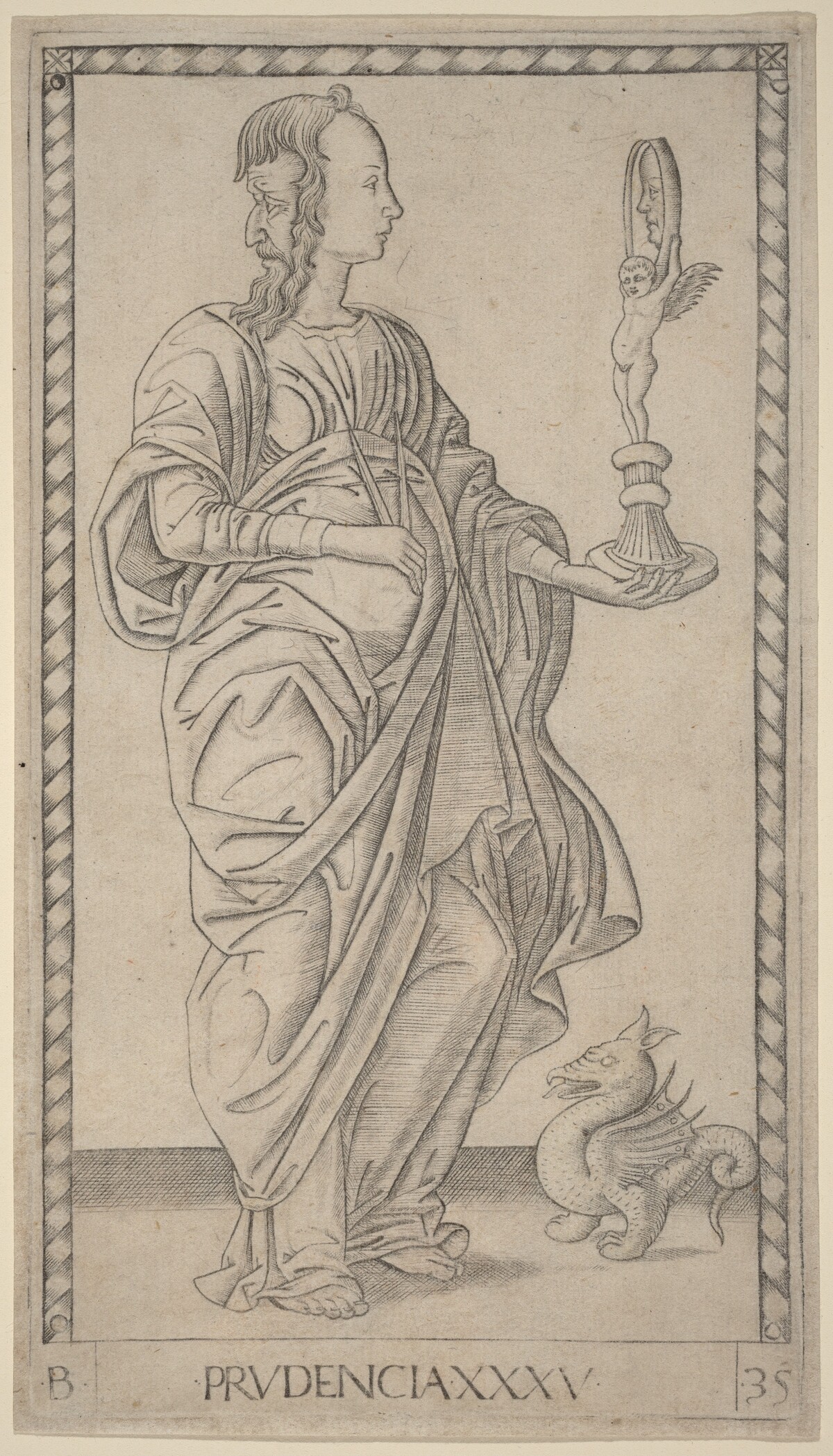 Prudencia (Prudence) by Master of the E-Series Tarocchi