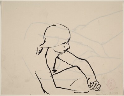 Untitled [seated female nude facing right] [verso]