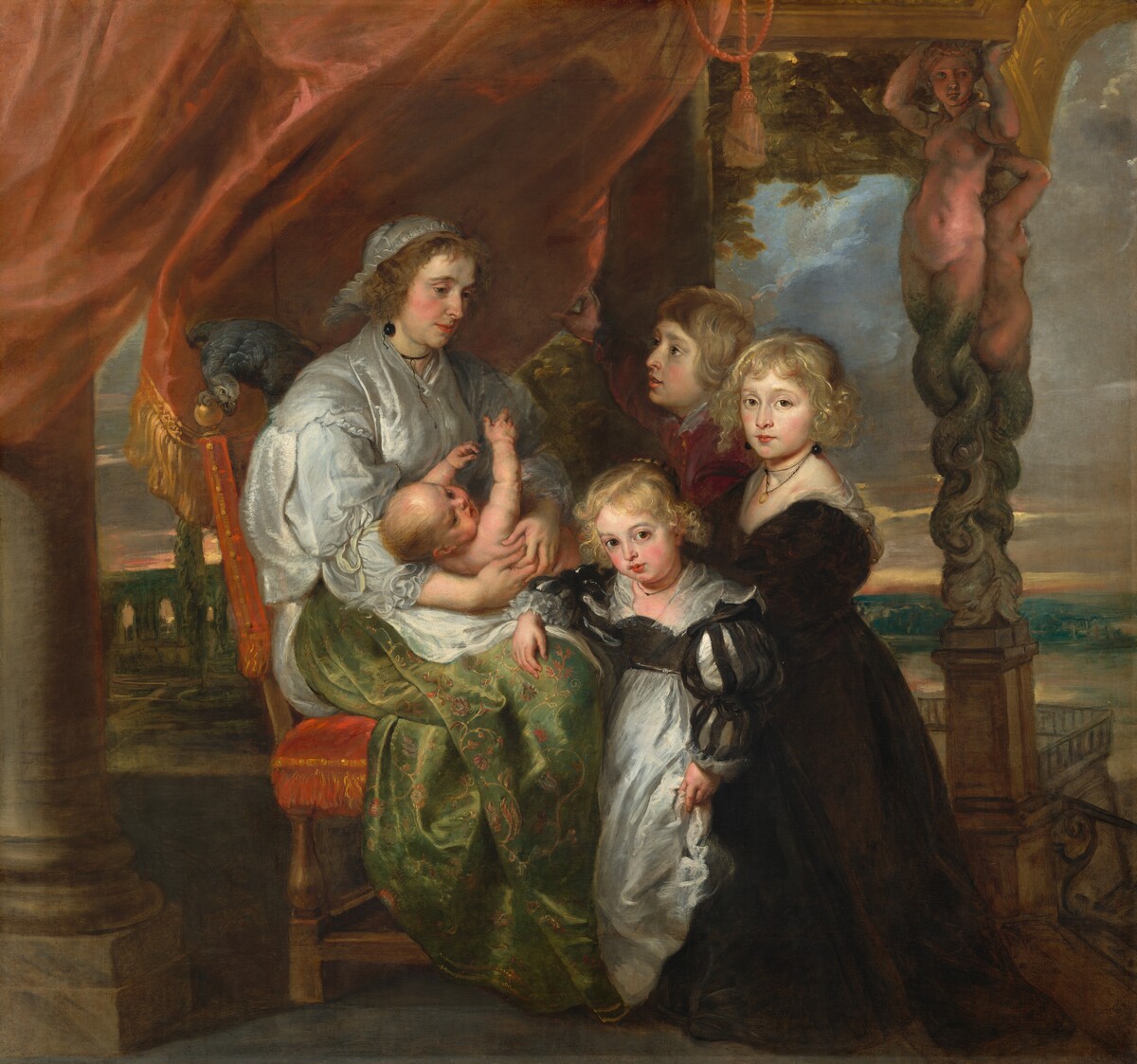 Deborah Kip, Wife of Sir Balthasar Gerbier, and Her Children by Sir Peter Paul Rubens (and possibly Jacob Jordaens)