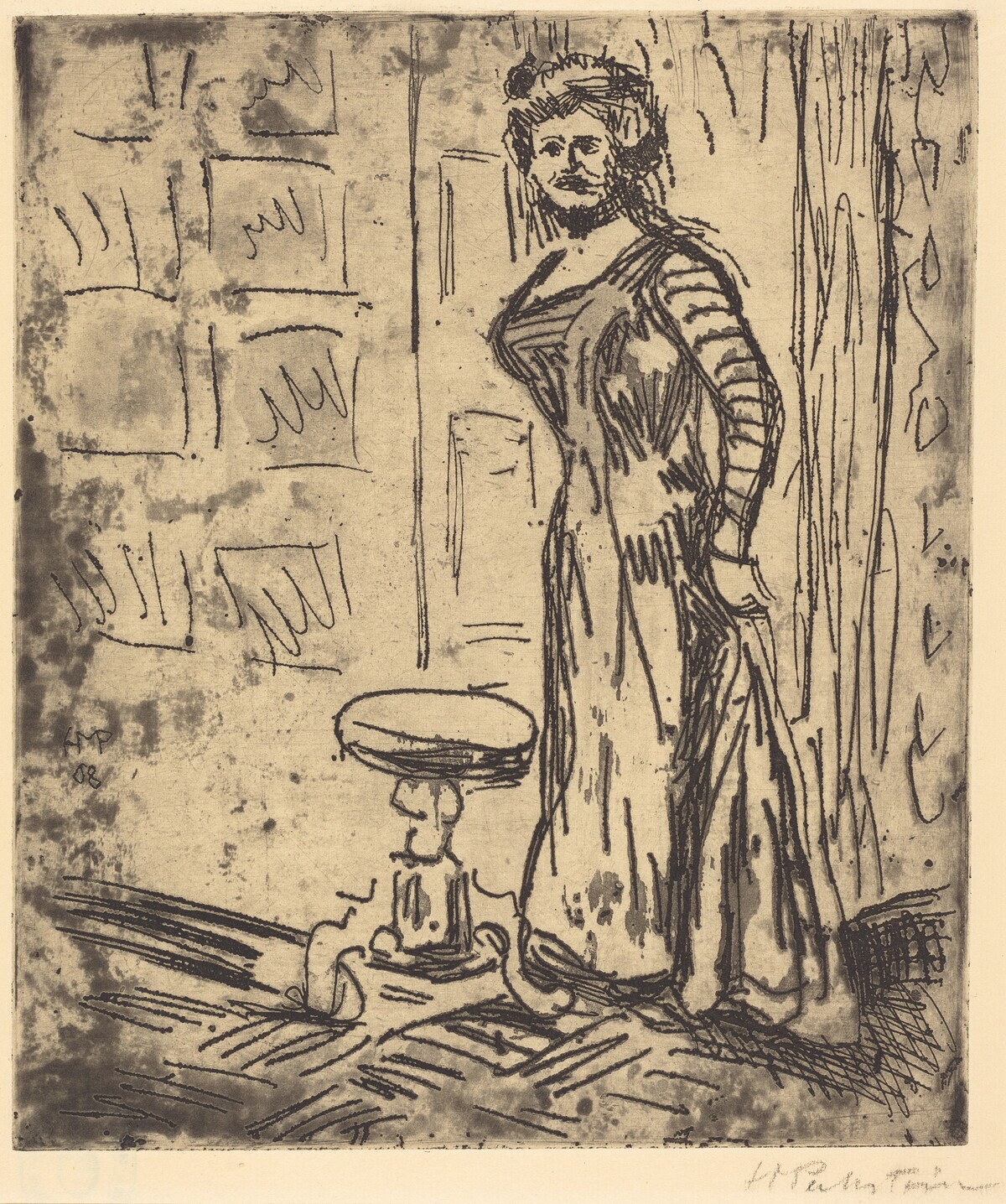 Woman Standing by a Door by Max Pechstein